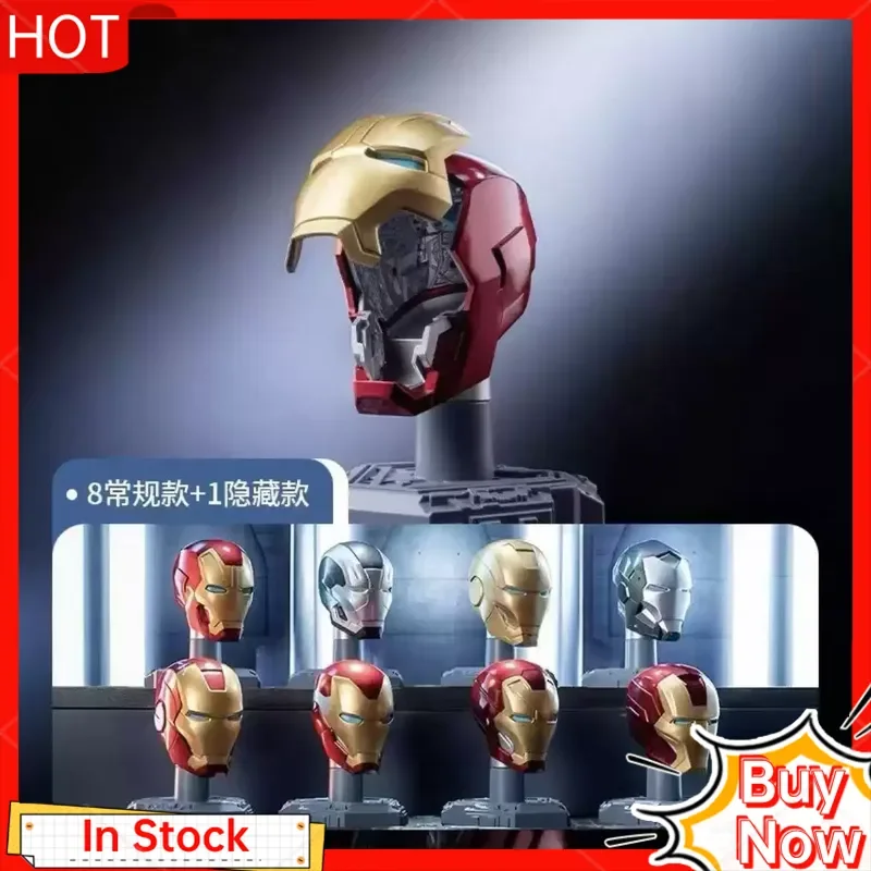

Сборка серии Avengers Marvel! Скульптура головы Железного человека, Коллекционная настольная сборка, игрушечная модель, украшения для мальчиков, слепая коробка