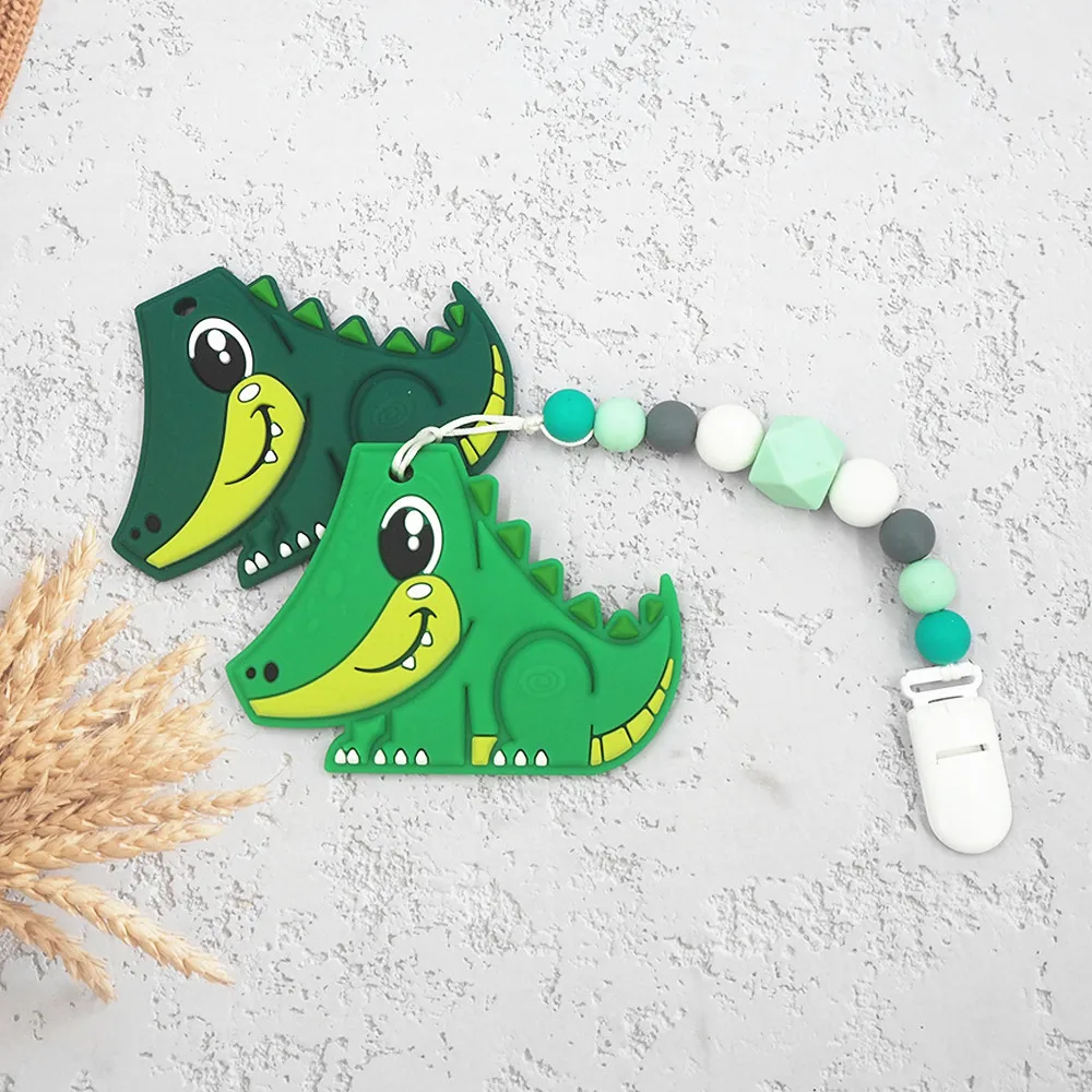 

Chenkai 10pcs Crocodile Silicone Teethers BPA Free DIY Baby Chewing Pendant Nursing Sensory Teething Pacifier Dummy Jewelry Toys