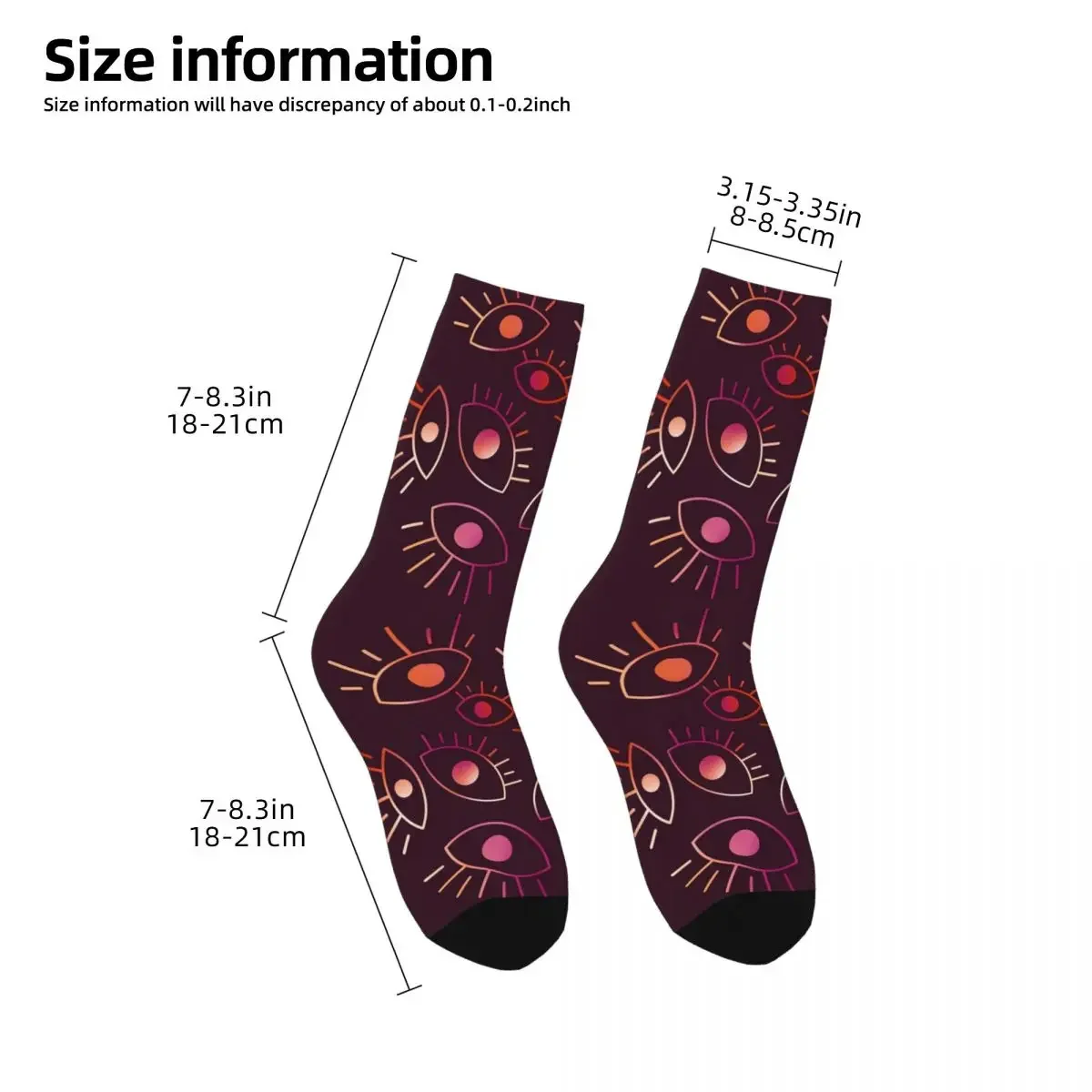 Chaussettes Harajuku Eyes of the Void - Lesbian Pride pour hommes et femmes, bas super doux, chaussettes longues toutes saisons, cadeau d'anniversaire