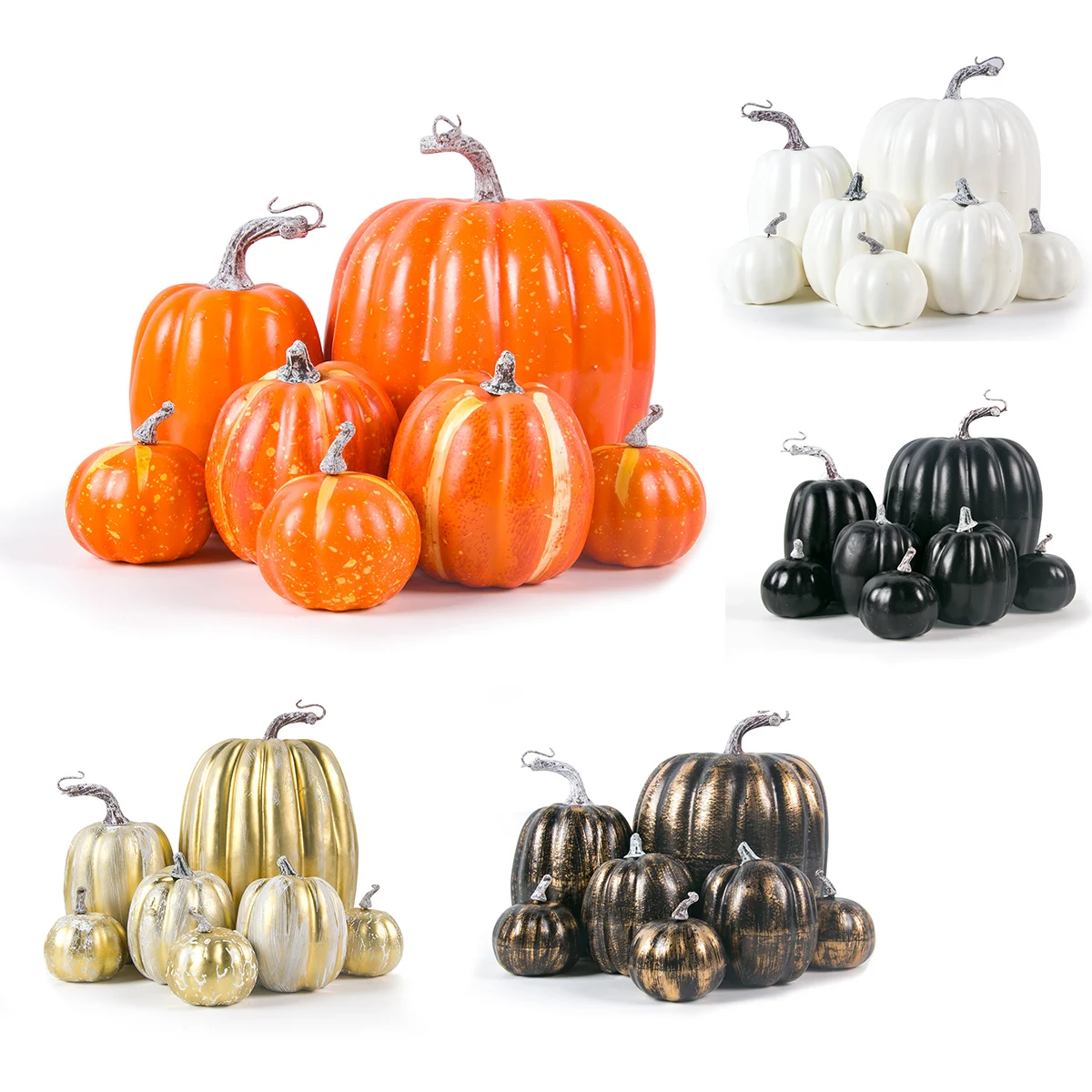 Halloween Simulation Pumpkin Artificial Crafts Gold White Black Thanksgiving Harvest Festival Halloween Party Home Decoration