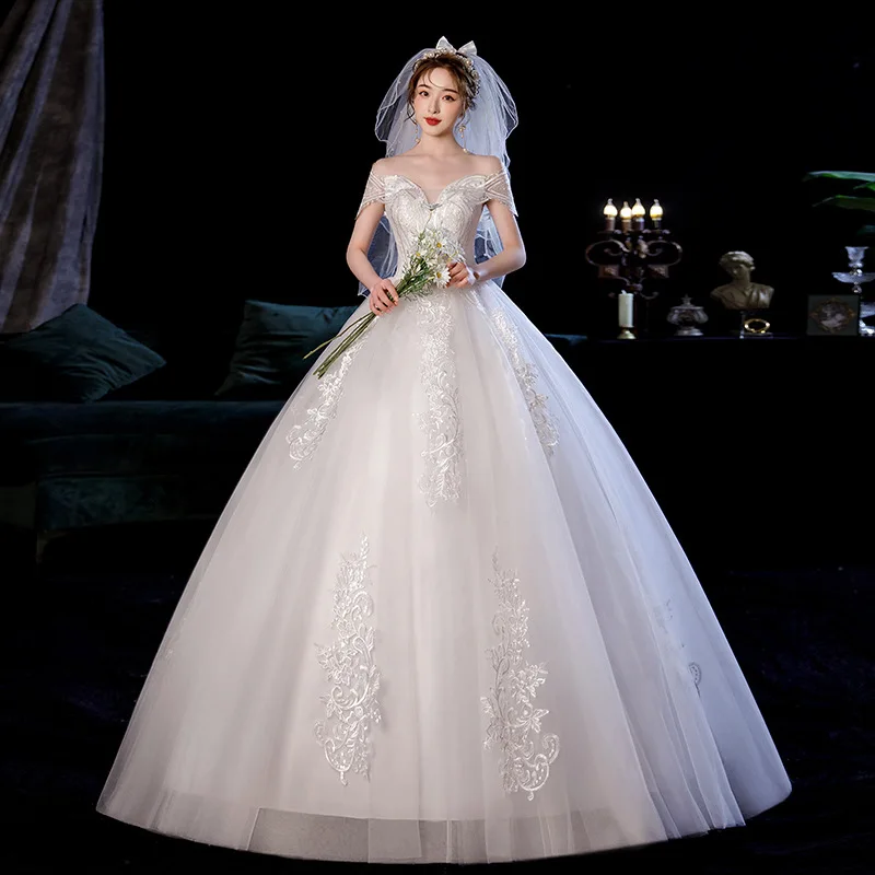 Robe de mariée en dentelle blanche, robes de mariée, bio poke, cadeau de luxe, élégant et formel, Off-Initiated, H982