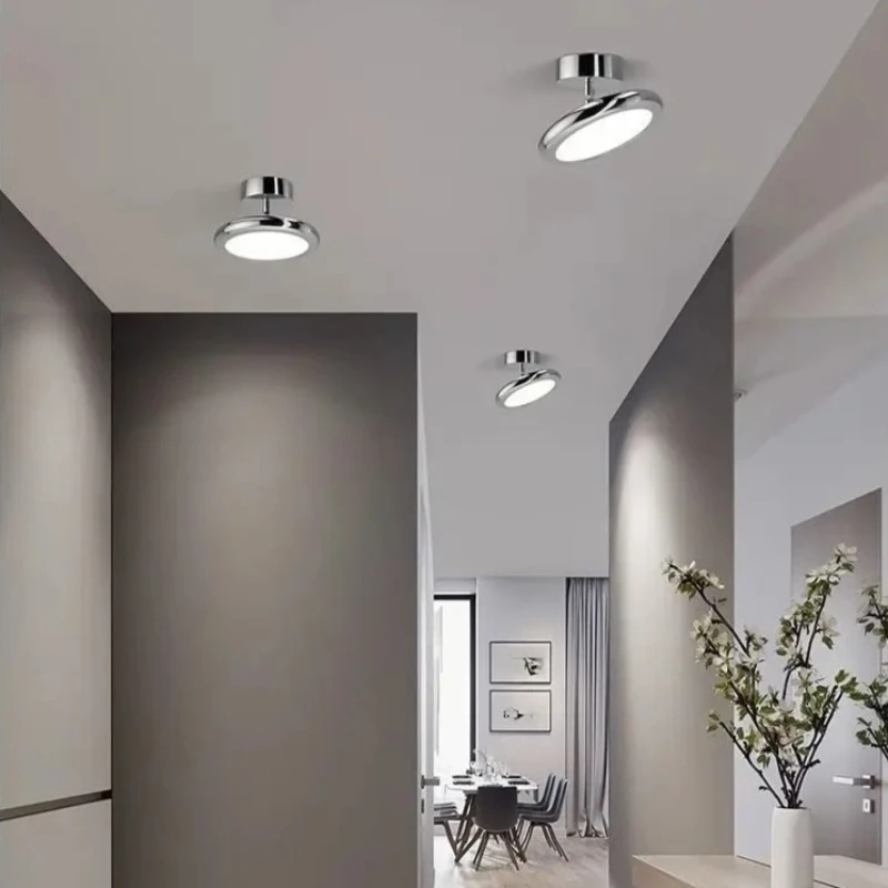 

Modern Style Chrome Balcony LED Ceiling Light Bedroom Aisle Cloakroom Corridor Rotatable Ceiling Lamps Indoor Lighting Fixture