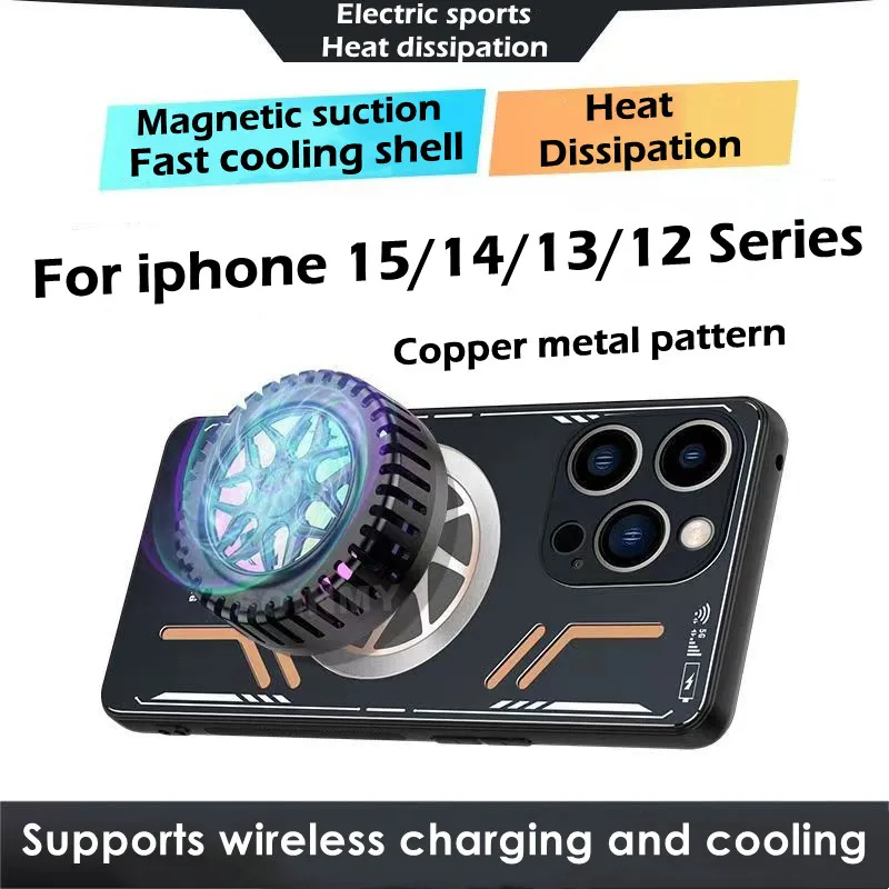 Graphene Cooling Phone Cases for iphone 15 14 13 Pro Max 14 Pro Plus Case Aluminum Alloy Heat Dissipation Red Copper Metal Cover