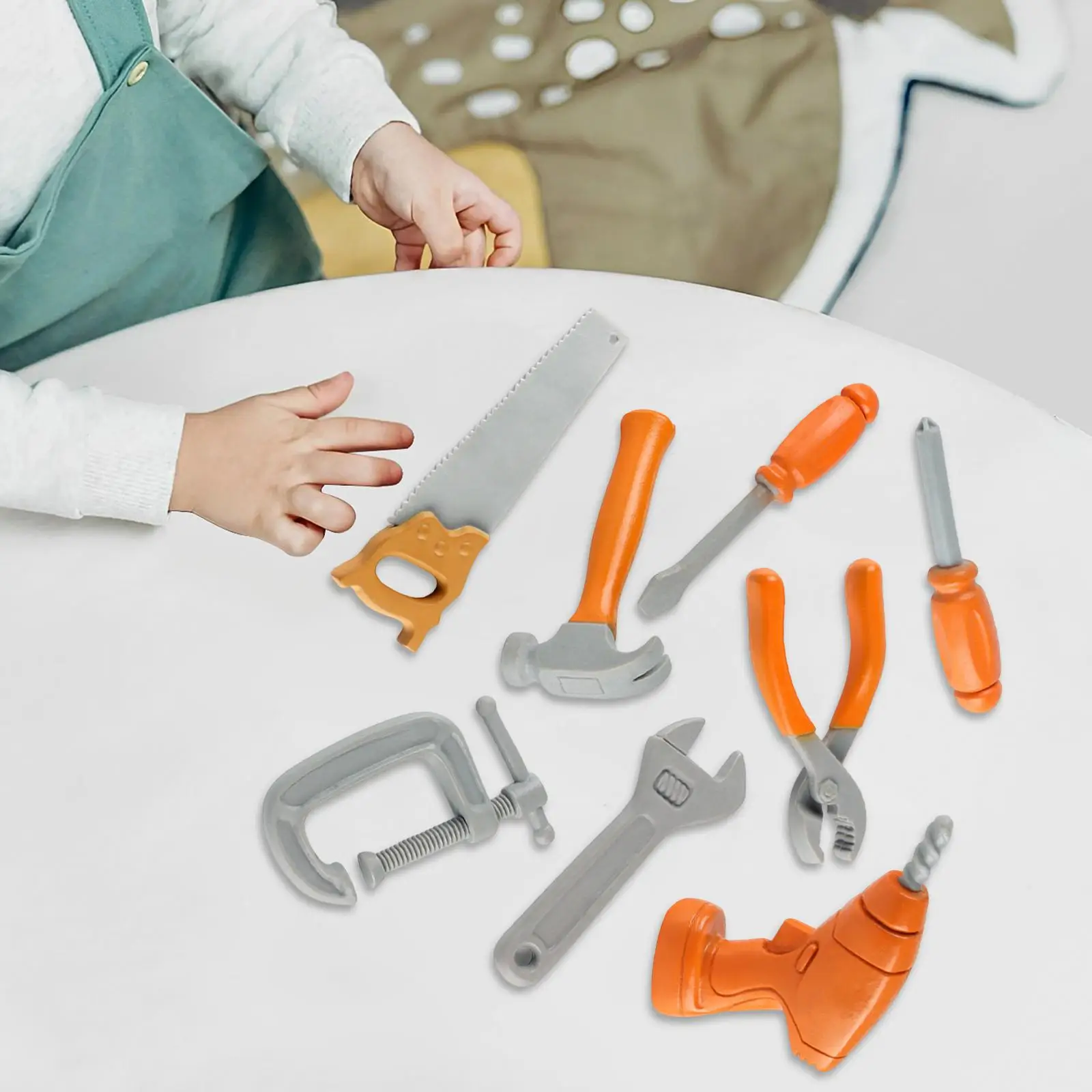 Herramientas de juguete para taller, herramientas de reparación Montessori, suministros para fiestas de construcción, 8 Uds.