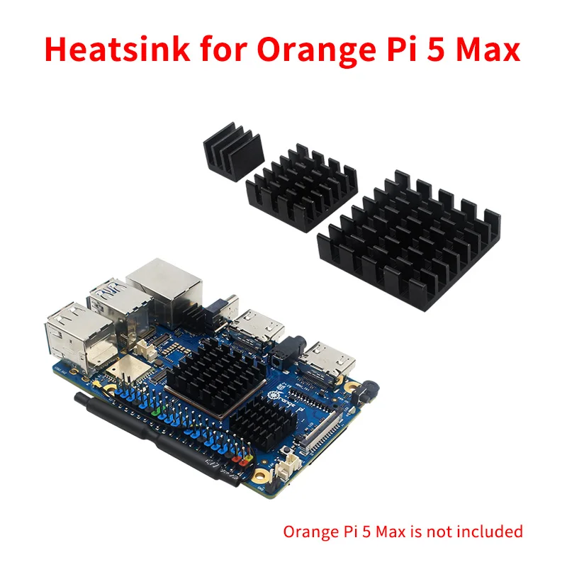 Orange Pi 5 Max Heat Sink 3Pcs Aluminum Metal Heatsink Black Passive Cooling Heat Dissipation for Orange Pi 5 Max