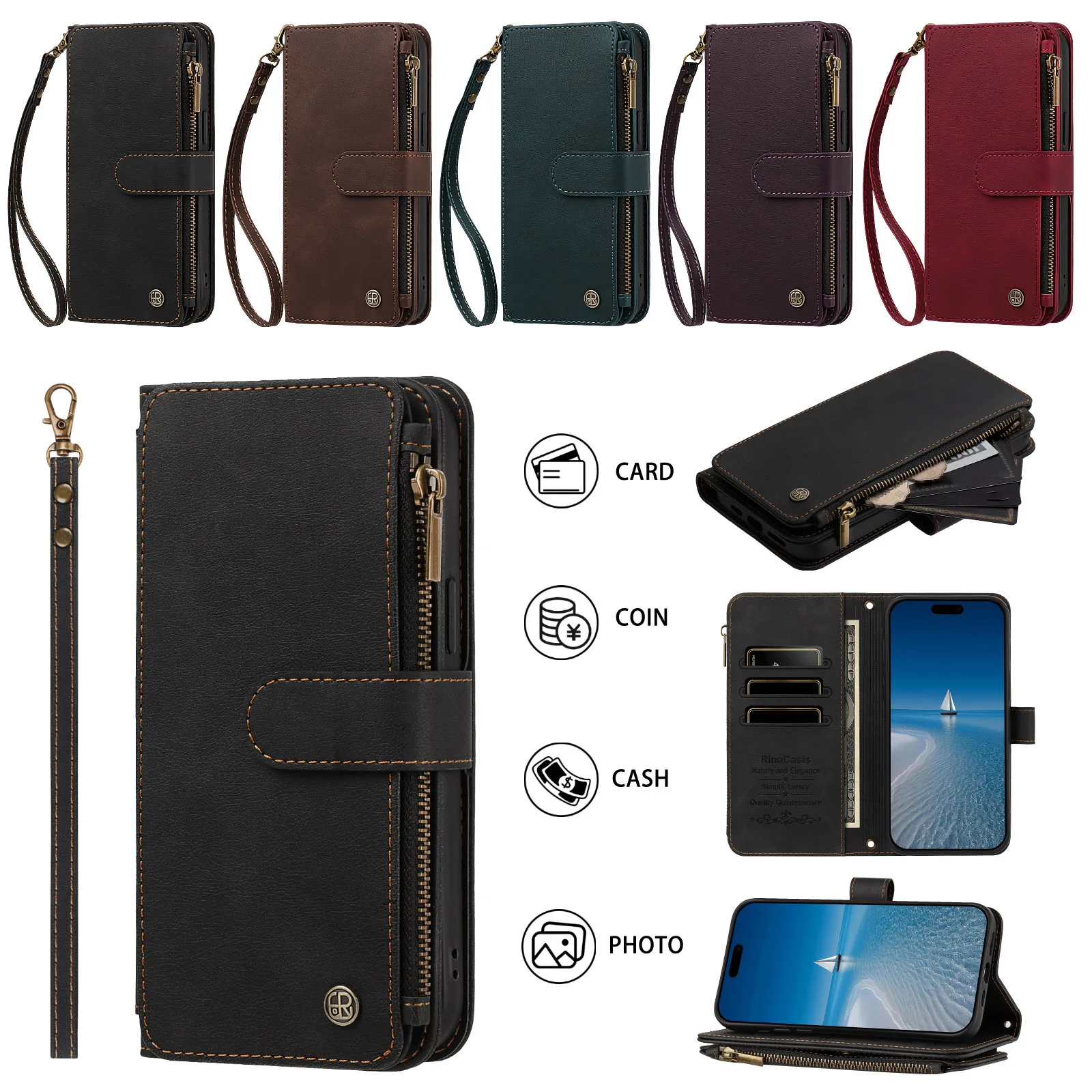 Leather Wallet Card Holder Phone Cover - Xiaomi POCO M8 Power 5G、C95 Pro、F8