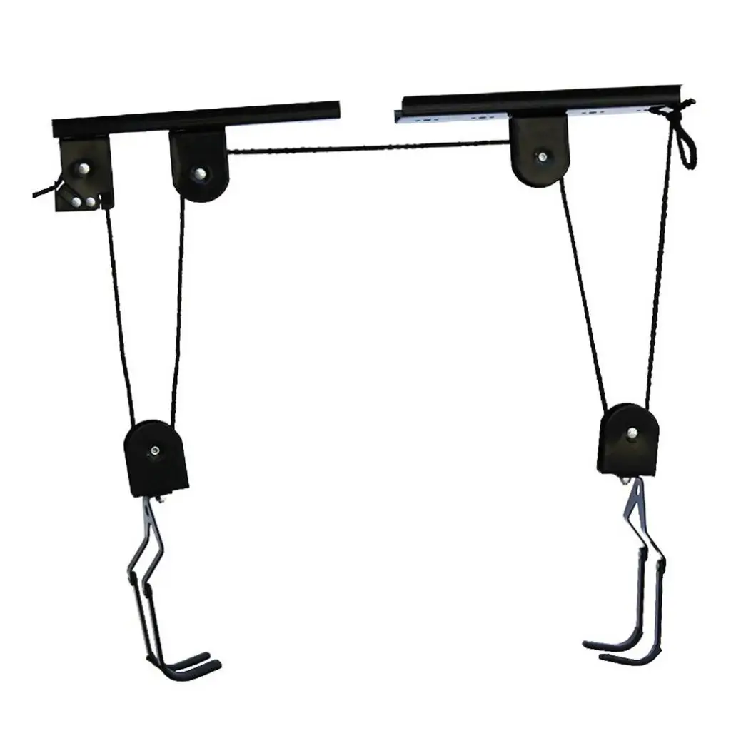 88lbs Capacity Ceiling Mounted Cycle Bike Bicycle Lift Storage Hanging Holder Garage Hook Hoist Accessory Metal Lift Assemblies