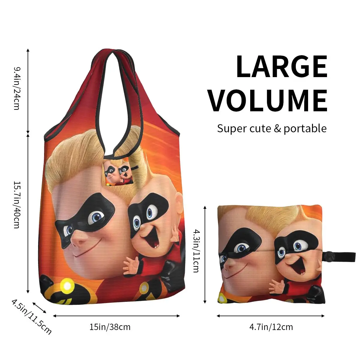 The Incredibles Draagbare Tote Boodschappentassen Herbruikbare Shopper Boodschappenhandtas Schoudertas