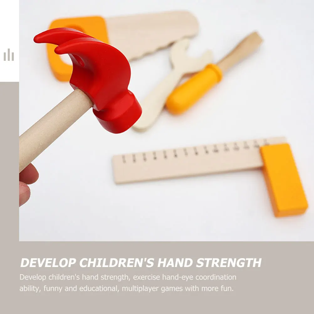 

Woodworking Tool Set Kids Wrench Toy Simulated Screw Driver Decorative Wood Tool Miniature Landscape Parent-child Interactive