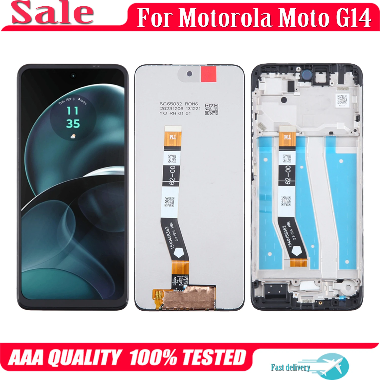 

6.5'' For Motorola Moto G14 PAYF0010IN LCD Display Touch Screen Digitizer Assembly