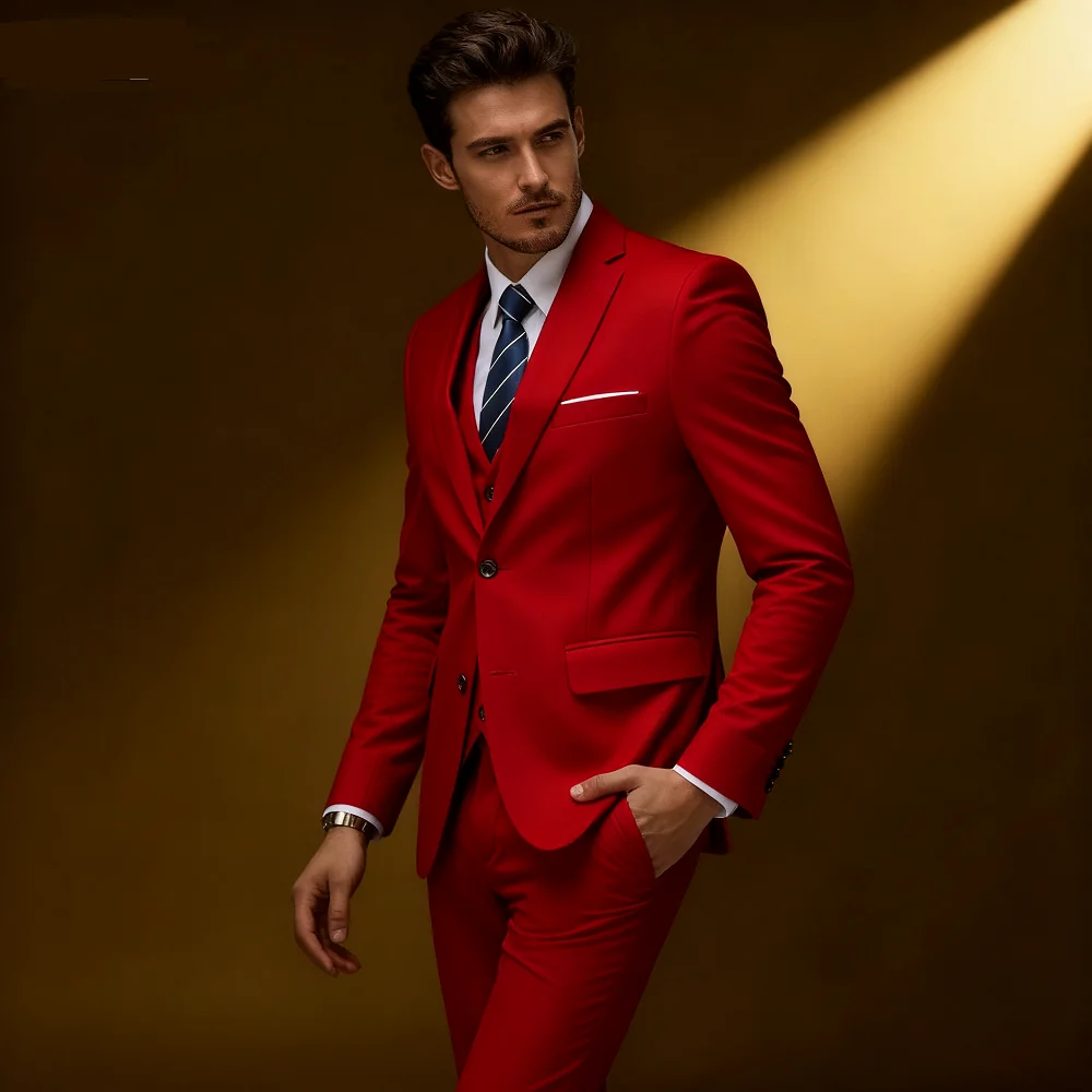 

Terno tamanho dos eua (blazer + colete + calças) masculino moda negócios estilo britânico cor sólida banquete anfitrião casual t