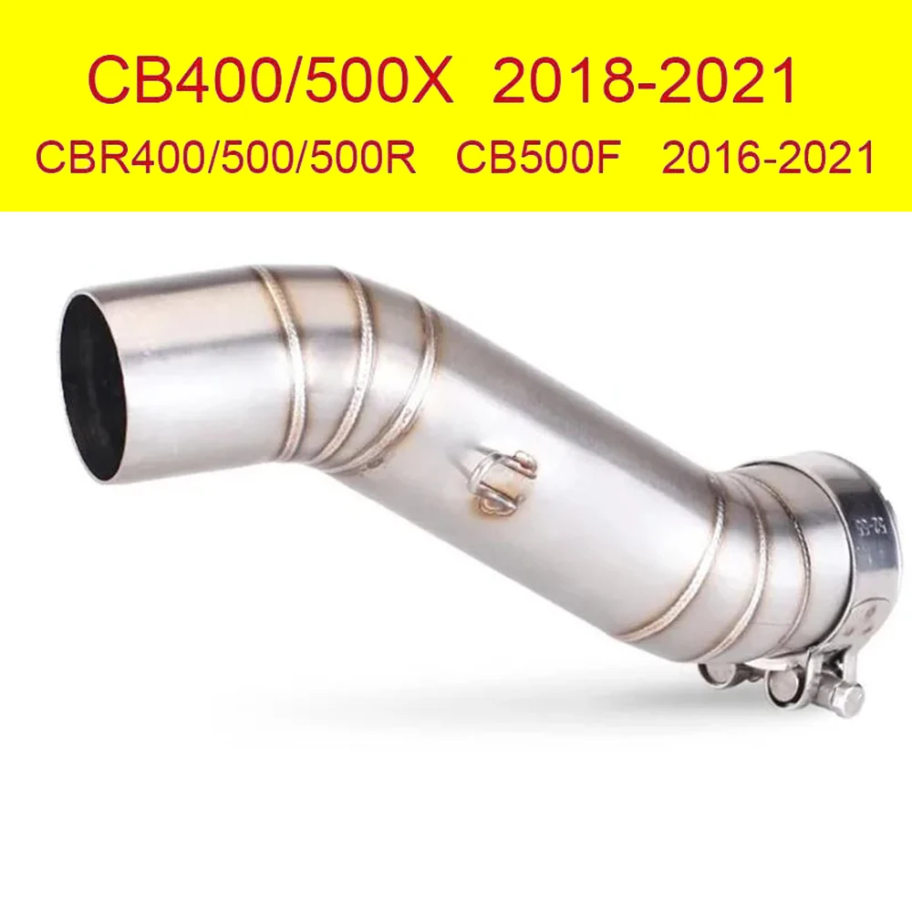 Motorcycle Exhaust For Honda CBR400R CB400X CB400F CB400 CBR500R CB500X CB500F 2016-2024  Modify 51mm Interface Middle Link Pipe