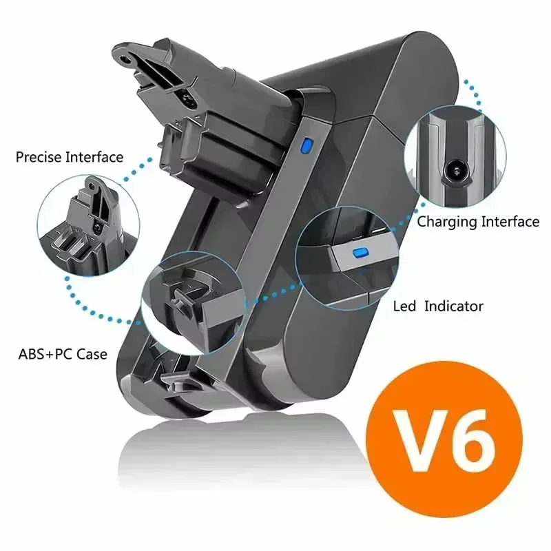 Batteria di ricambio originale da 21,6 V 6000 mah/8000 mAh per aspirapolvere portatile assoluto Dyson V8 V10 per batteria Dyson V8 SV10