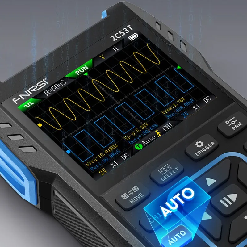 

2C53T Advanced Version Dual Channel 50MHz Digital Oscilloscope Multimeter Signal Generator with Two 10X Probes