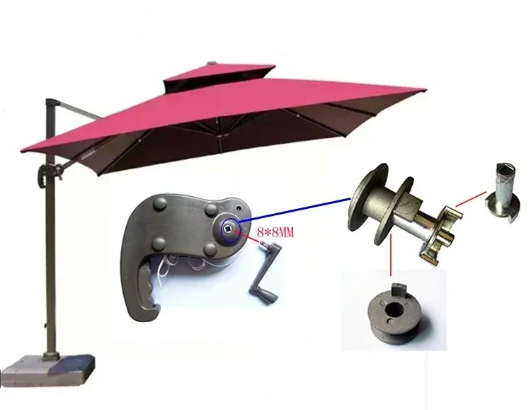 Original Outdoor parasol accessories repair balcony courtyard Roman umbrella replacement umbrella rope rocker handle