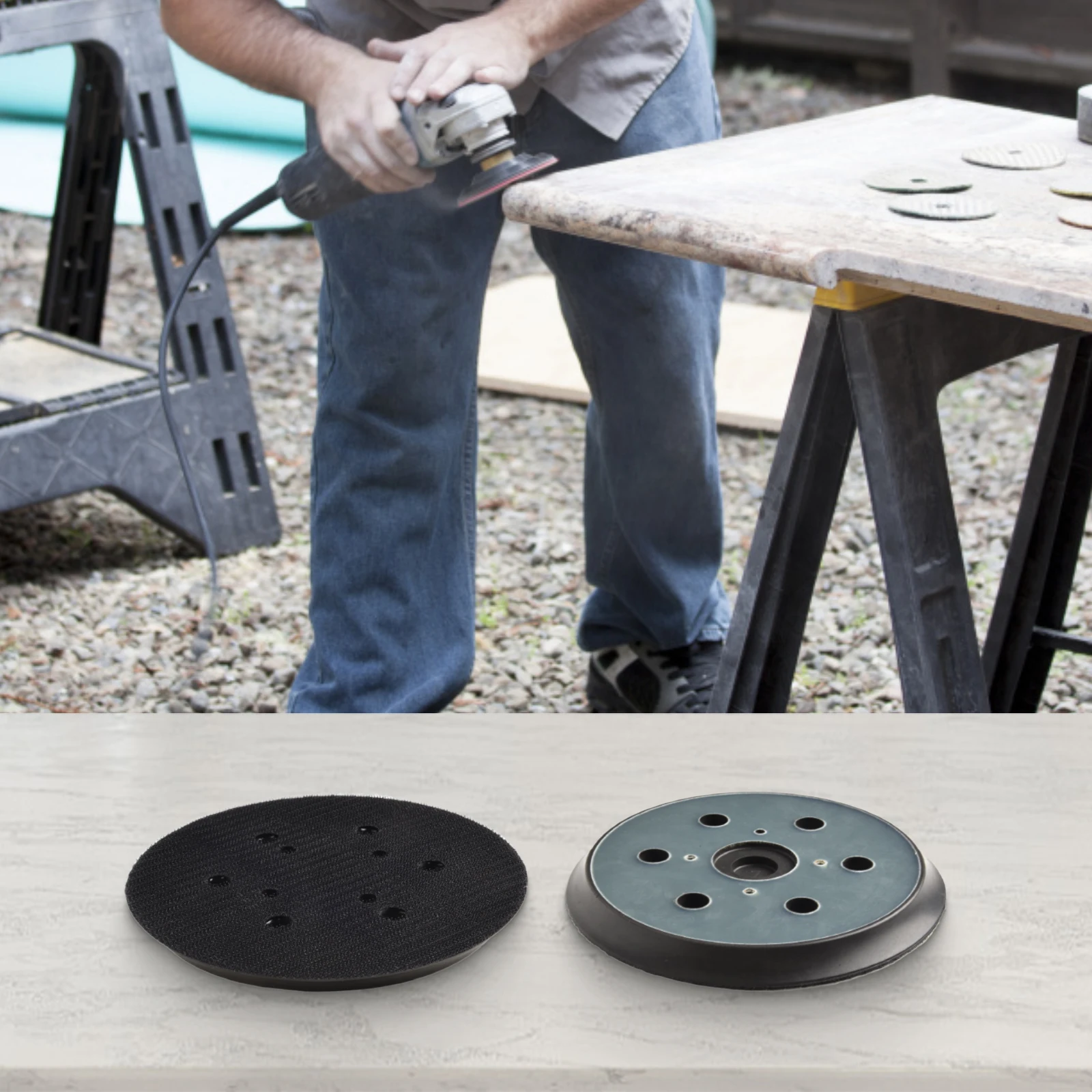 2Pcs 6 Inch 6 Holes Sanding Pad Random Orbit Sander Backing Pads Backup Disc Short Hook Polished Plate CNC Power Tools