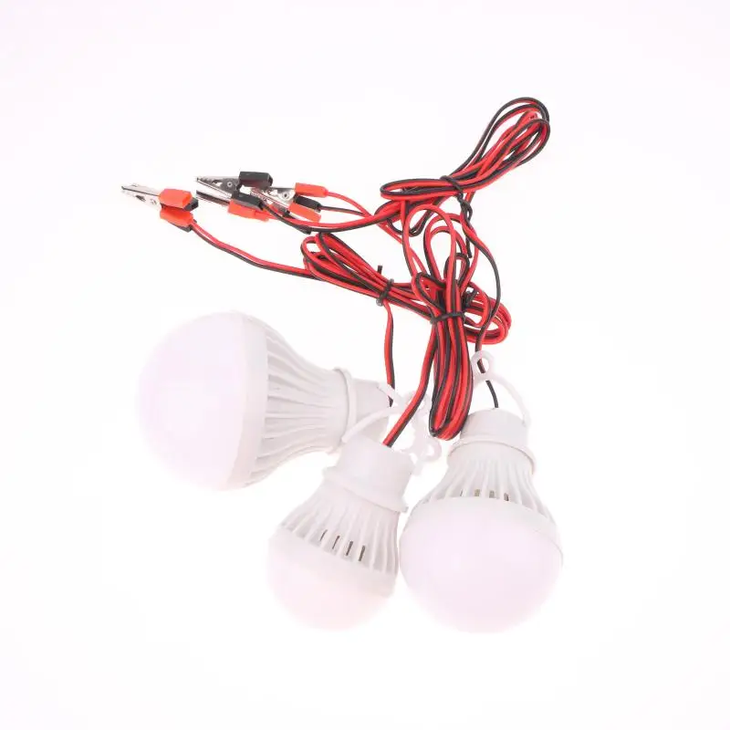 Led Light Bulb DC 12V 3W 5W 7W With 1.2M Wire Led Lamp Camping Light With Wire Clamp Easy Installation