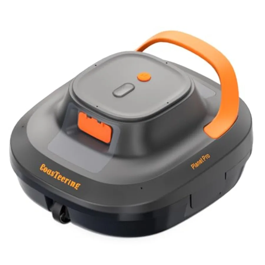Automatic pool vacuum for above ground flat-bottom inground pools up to 1219 sq. ft cordless robotic cleaner with dual brushles