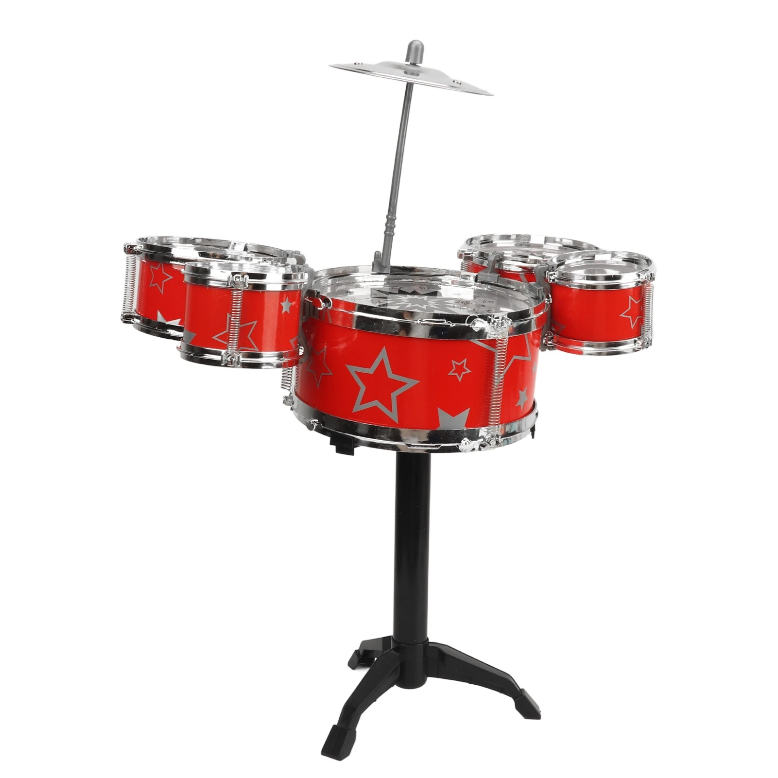 Toddler Jazz Drum Kit Hand Eye Coordination High Safety Sturdy ABS Easy Assembly Kids Drum Set for Family Education Red
