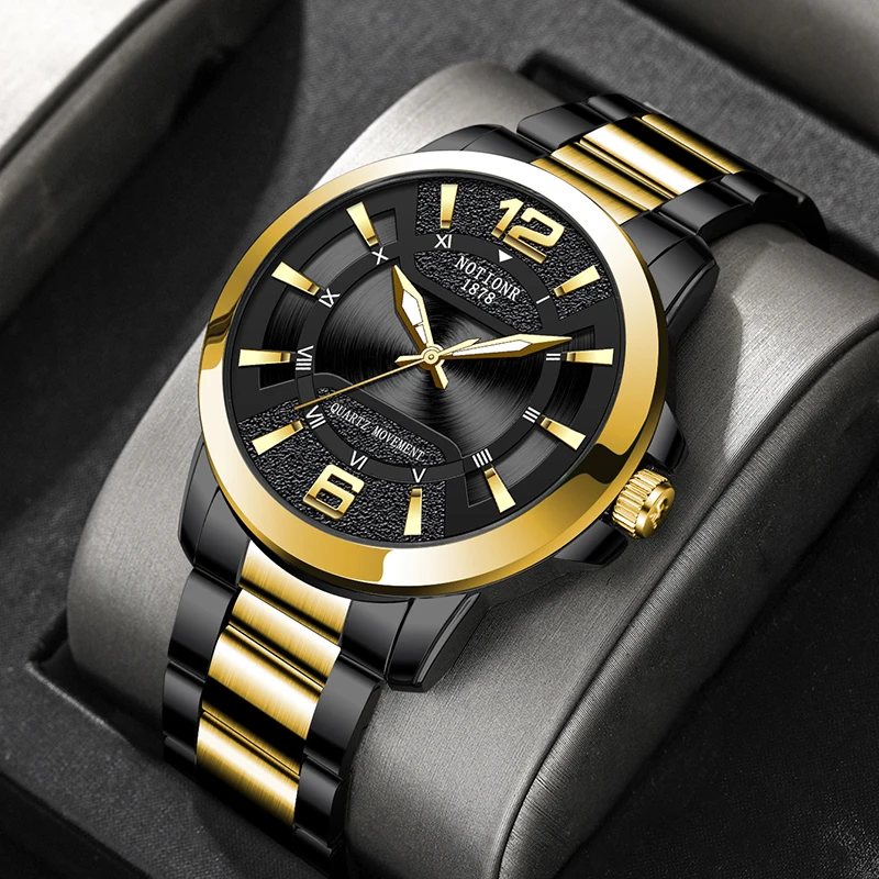 NOTIONR Brand Luxury Fashion Mens Watch Men Waterproof Date Clock Sport Watches Mens Quartz Wristwatch Relogio Masculino