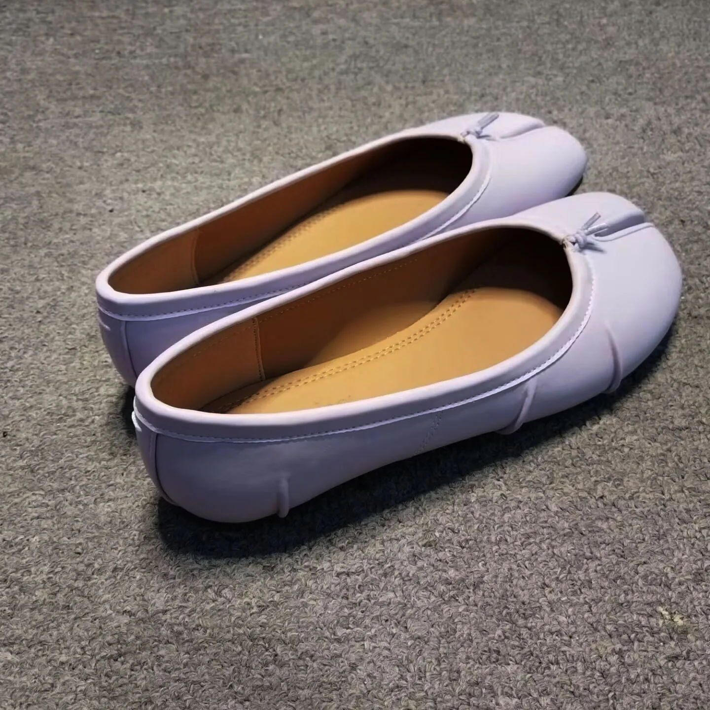Echte Leder Tabi-Toe Ballerinas für Damen mit chinesischem Knoten, weiche Slip-On-Flachschuhe zum Gehen – Detail 25