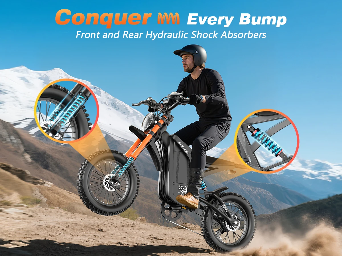 2026 GT16 1500W Rear Hub Motor Adult Electric Mountain Bike Hydraulic Disc Brakes 7-Speed Aluminum Alloy Frame Waterproof IP45