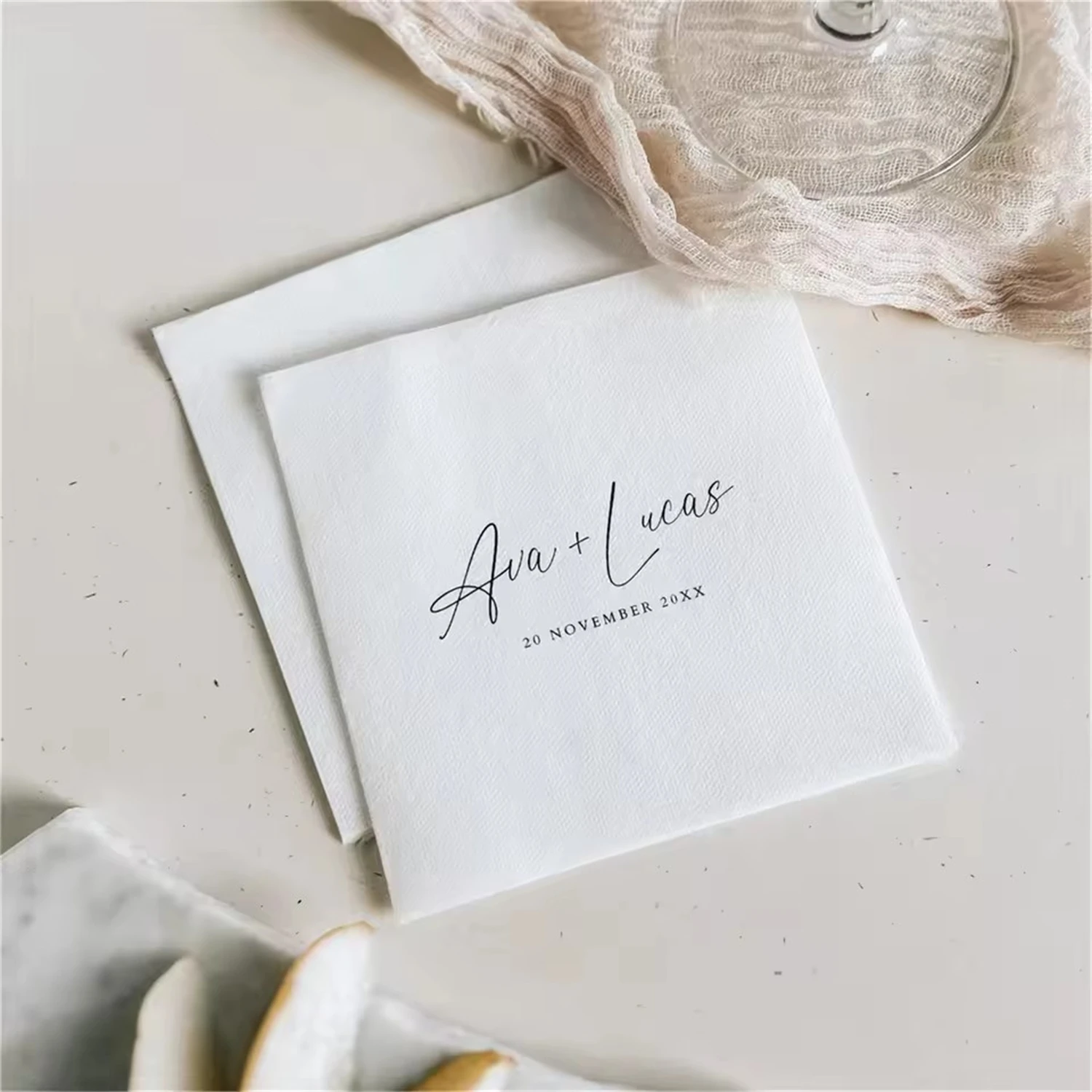 

Custom Paper Napkins for Wedding Personalized Napkin of Cocktail Disposable Paper for Cocktail Party Baby Shower Event Pet Party