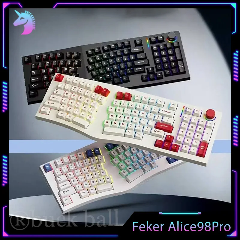 teclado mecanico de modos alice rgb teclados inalambricos ergonomia teclado de juego personalizado alice98 pro intercambiable en caliente alice98pro 01