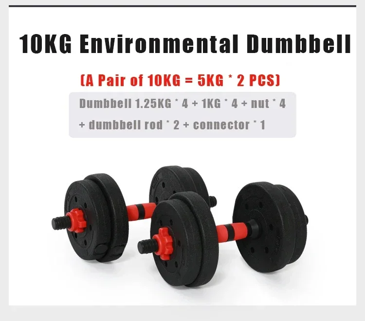 Multi-Shape 2 in 1 Barbell Dumbbells Exercise 10KG 15KG 20KG 30KG 40KG Environmental Protection Cement Material Dumbbells