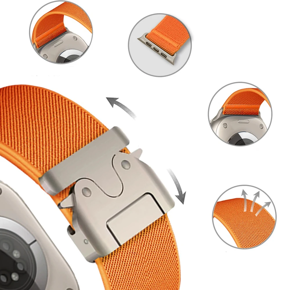 Apple Watch Ultra 3 2 バンド用パラシュートストラップ 49mm 46mm 42mm 44mm 45mm 40mm 41mm correa ブレスレット IWatch シリーズ 11 10 9 8 SE 3