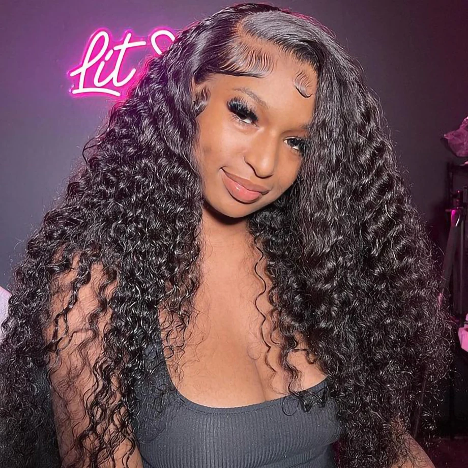 Deep Wave 13x6 HD Lace Frontal Wig Curly Human Hair Wig 13x4 Transparent Water Wave Lace Front Wigs For Women Brazilian Glueless