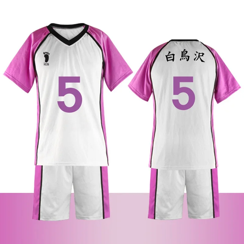 Anime Haikyuu Cosplay Costume Shiratorizawa High School Sportswear Volleyball Club Jersey Uniform Tendou Satori T-shirt Full Set