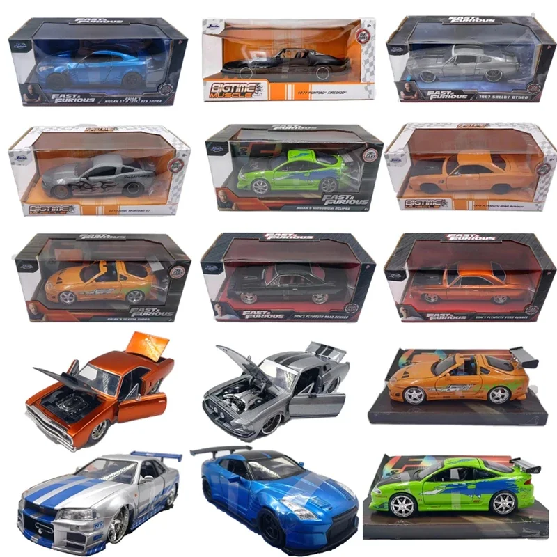 Jada 1:24 Plymouth/Supra/Eclipse/GT500/Mustang Gt/Pontiac Firebird/GT-R R34 R35 Modello di auto in lega Regali di festa Giocattoli