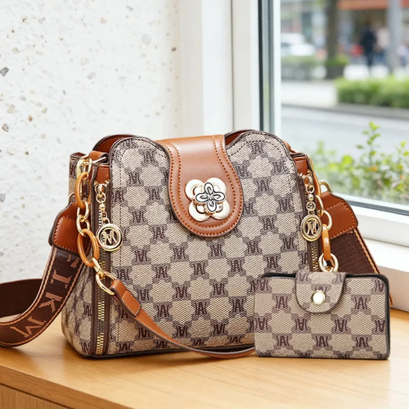 vintage letter printed shoulder bag, fashionable and versatile crossbody bag, suitable for work and daily use view 6