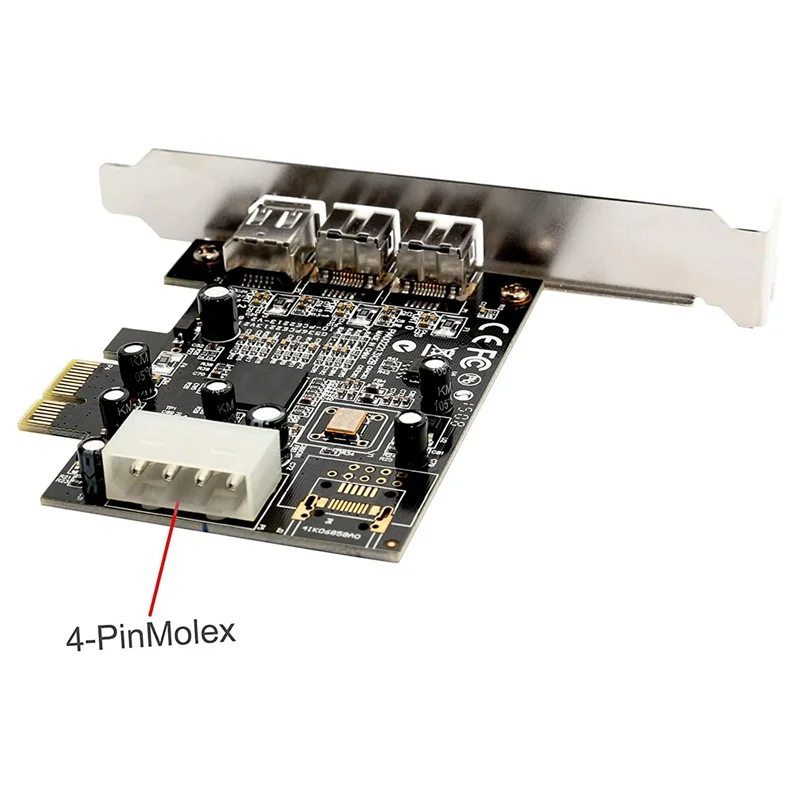 ABZZ-3X SY-PEX30016 3-Port IEEE 1394 Firewire 1394B & 1394A Pcie 1.1 X1 Karte TI XIO2213B Chipsatz erfordert Legacy-Treiber
