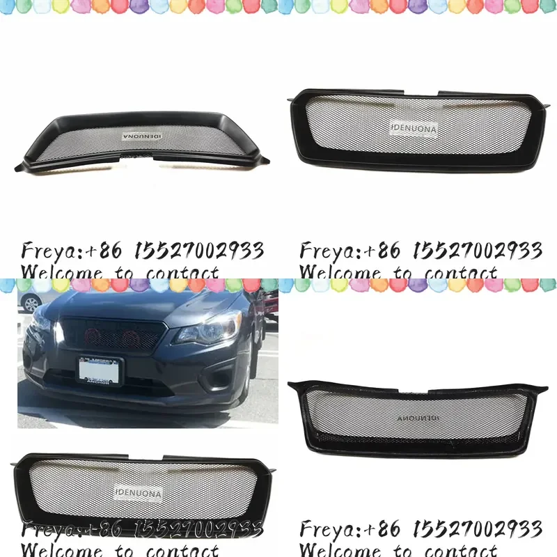 Front Grille Racing Grills For Impreza 2.0i 2012-2016 Fiberglass/Carbon Fiber Honeycomb Style Upper Bumper Hood Mesh