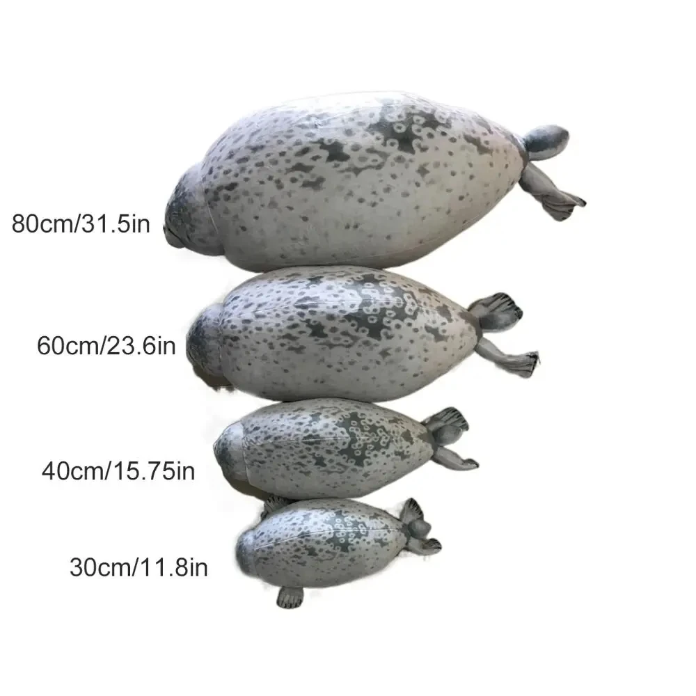 New Angry Blob Seal Pillow Chubby 3d Novelty Sea Lion Doll Plush Stuffed Toy Baby Sleeping Throw Pillow Gifts For Kids Girls