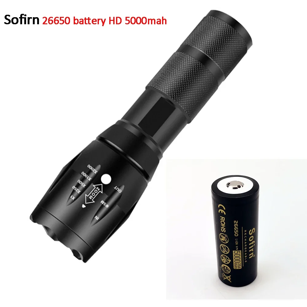 Sofirn 26650 5000mah Battery Top Head 3.7V 25A 5C High Discharge Drain Lithium for Torch /Flashlight