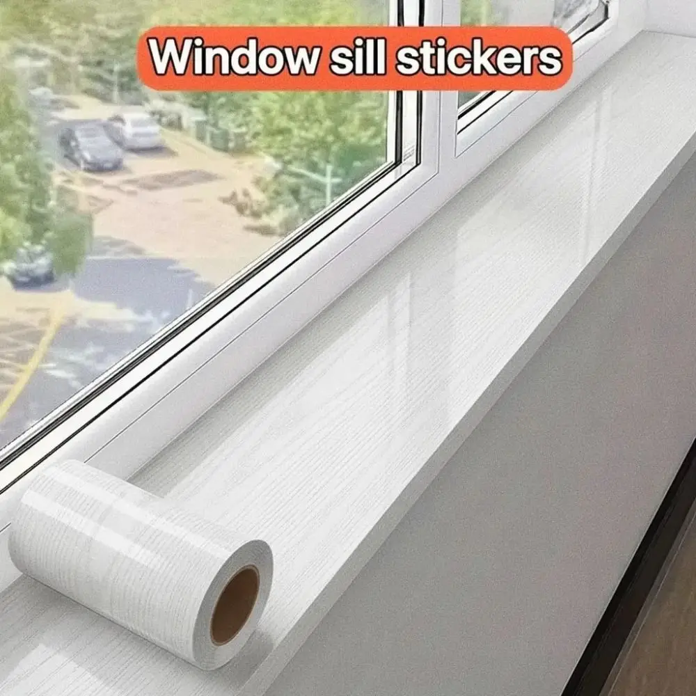 

Глянцевые самоклеящиеся обои-наклейки белого цвета с рисунком под дерево