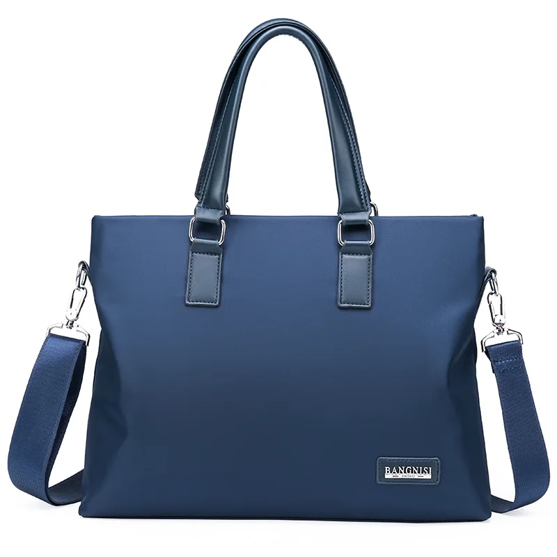 Men's Business Oxford Cloth Durable Laptop Briefcase 14-inch Computer Briefcase Lightweight Waterproof Shoulder Bag