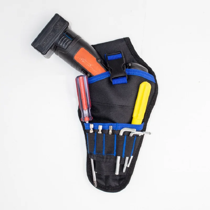 1PC Portable Tool Bag Heavy Duty Drill Holster Electrician Tool Bag Drill Chuck Belt Storage Pocket for Cordless Drill Tools Bag