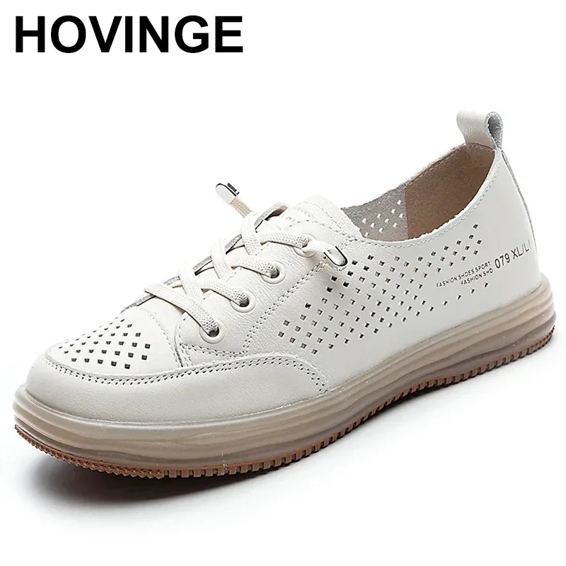 

Top Layer Cowhide Women Little White Shoes Fashion Casual Flats Sneakers Ladies Genuine Leather Spring Vulcanized VentilateShoes