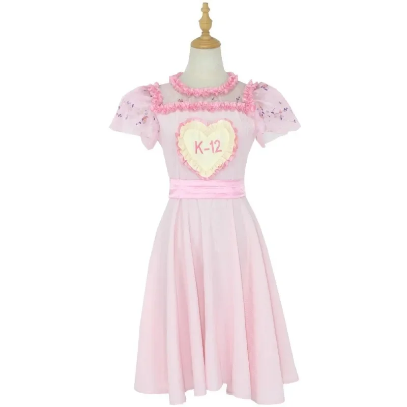 Disfraz de Cosplay Angelita Cry Baby de la Película RGD4 para Niñas, Vestido Rosa y Morado con Mangas Cortas Abullonadas para Halloween, Talla K-12 DP[7/