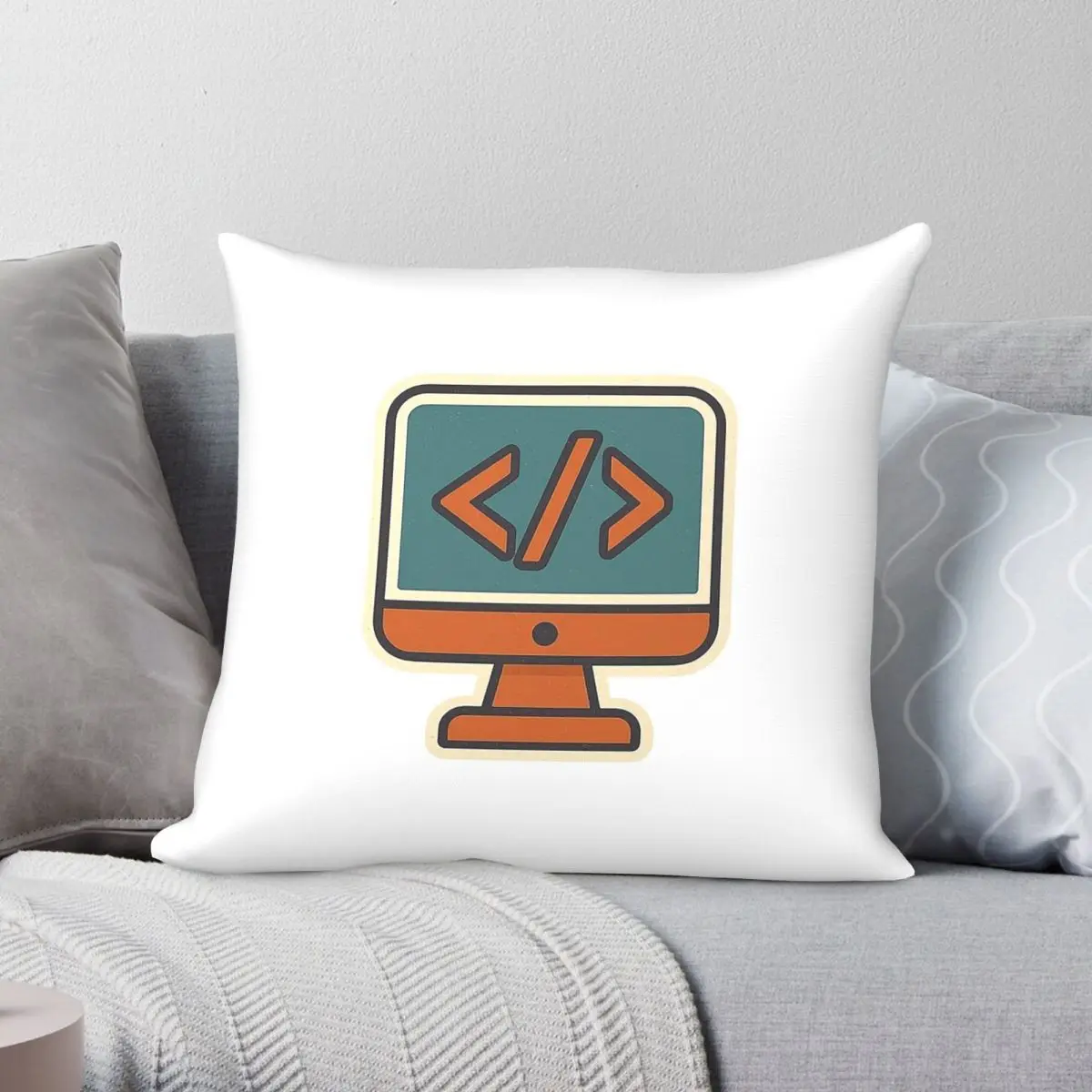 Programmer Coding Vibes Square Pillowcase Polyester Linen Velvet Pattern Zip Decor Sofa Seater Cushion Case 45x45