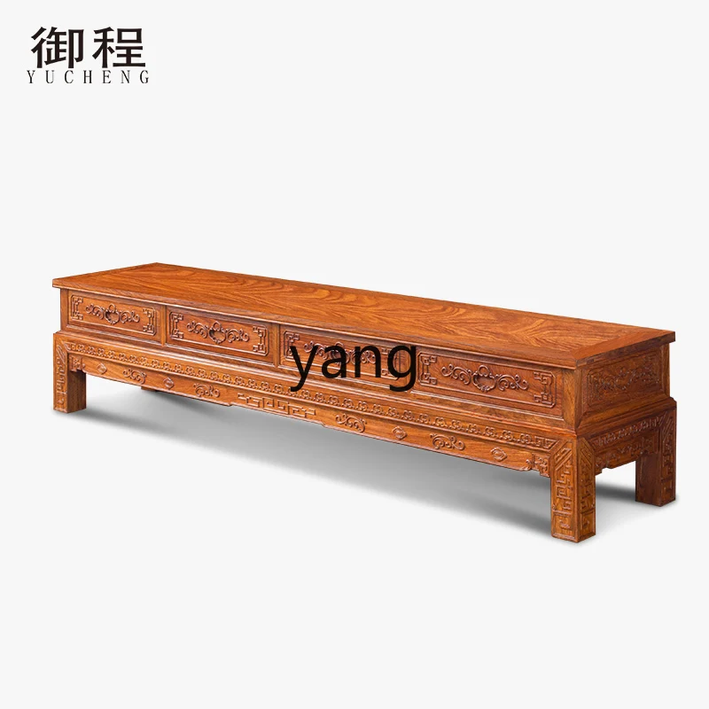 

LH rosewood hedgehog red sandalwood new Chinese TV cabinet carved mahogany solid wood floor cabinet