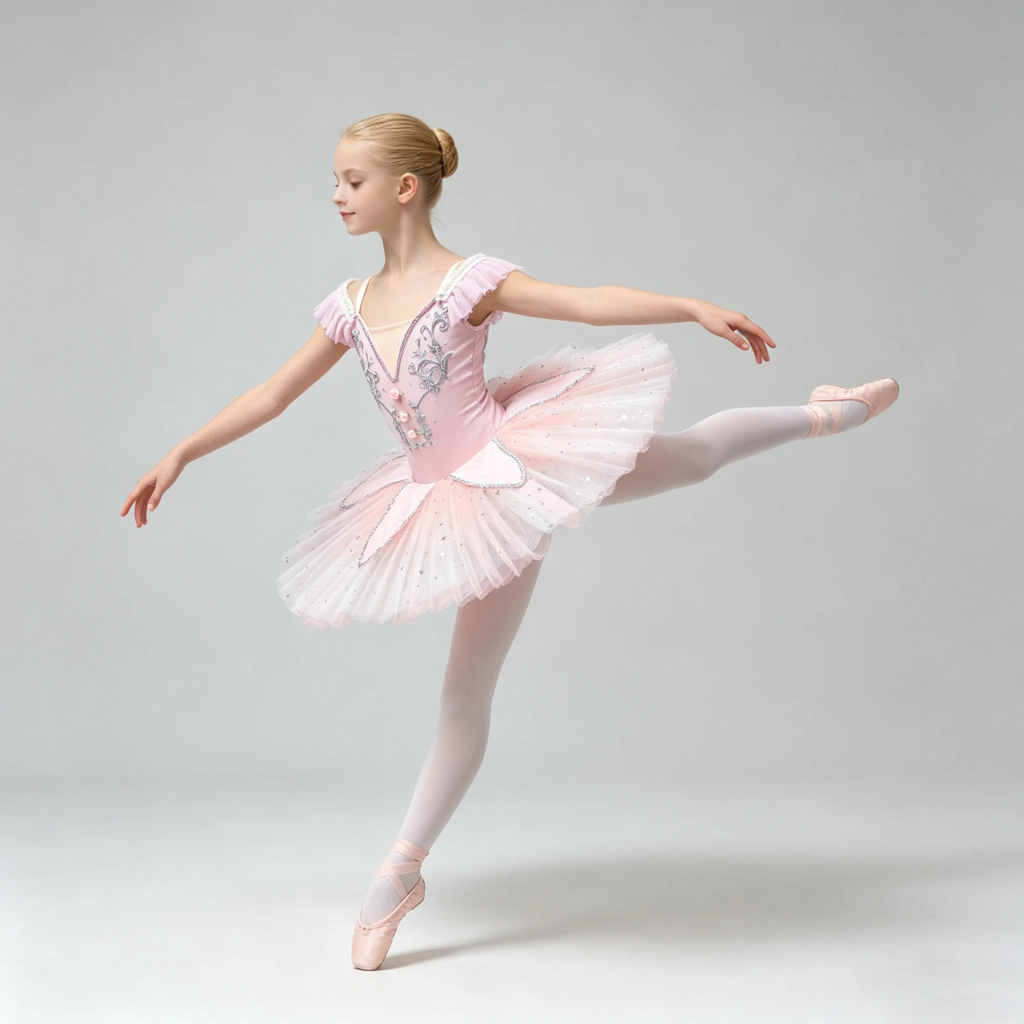 Pink Professional Ballet Tutu Dress Swan Lake Ballet Wear Gradient Star Sequin Hard Tulle Skirt Girls Competition Dance Costume