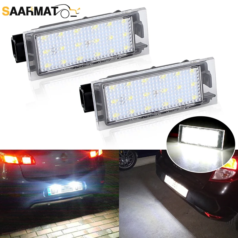 

2pcs Car LED Number Plate Light License Plate Light for Renault Clio Laguna 2 Megane 3 Twingo Master Vel Satis Wind Trafic Twizy