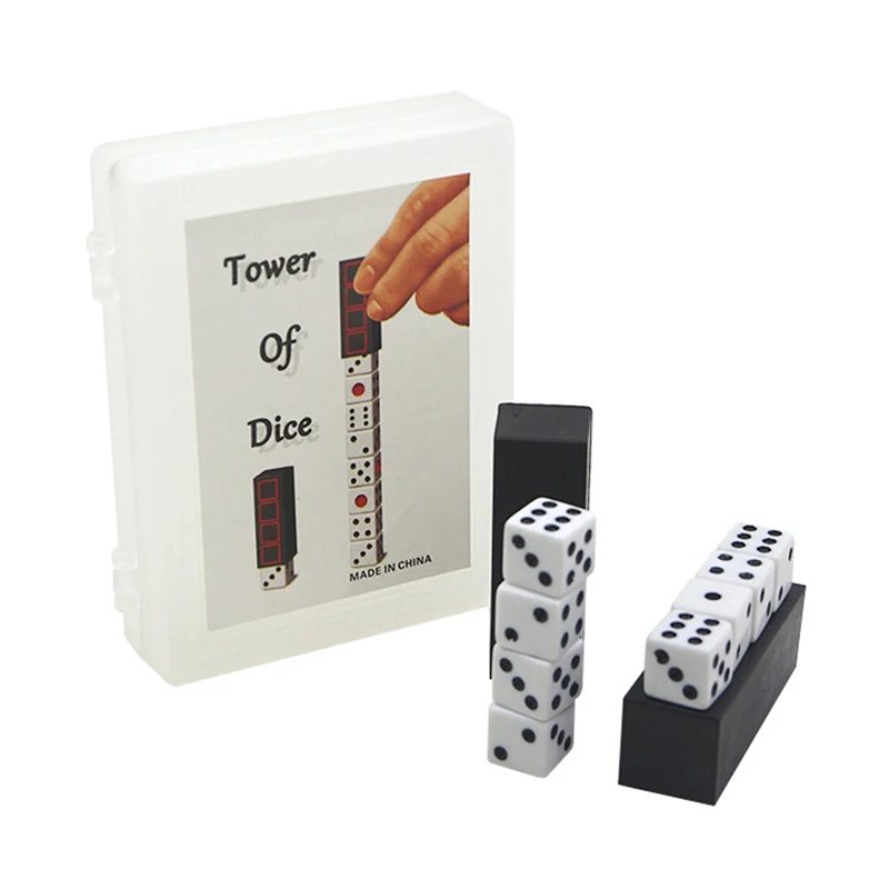 Tower of Dice Magic Tricks For Magician Close Up Illusion Gimmick Props Comedy Magia Toys Classic Joke Gadget