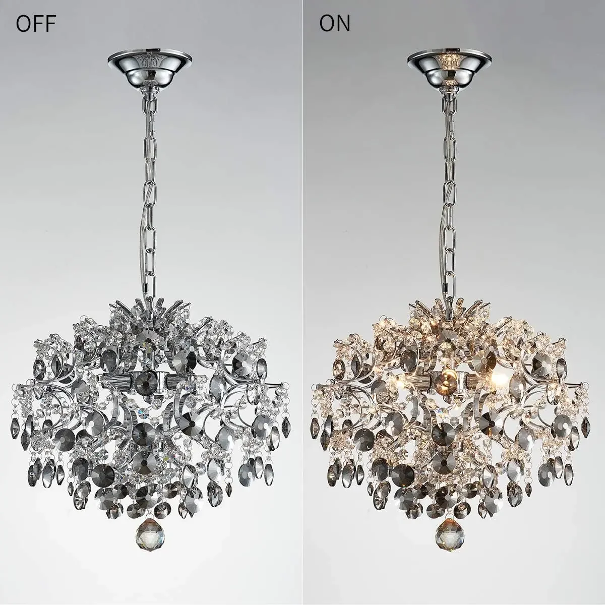 Modern Spherical Chandelier Crystal Lighting Ceiling Light Fixture Lamp for Dining Room Bathroom Bedroom Livingroom