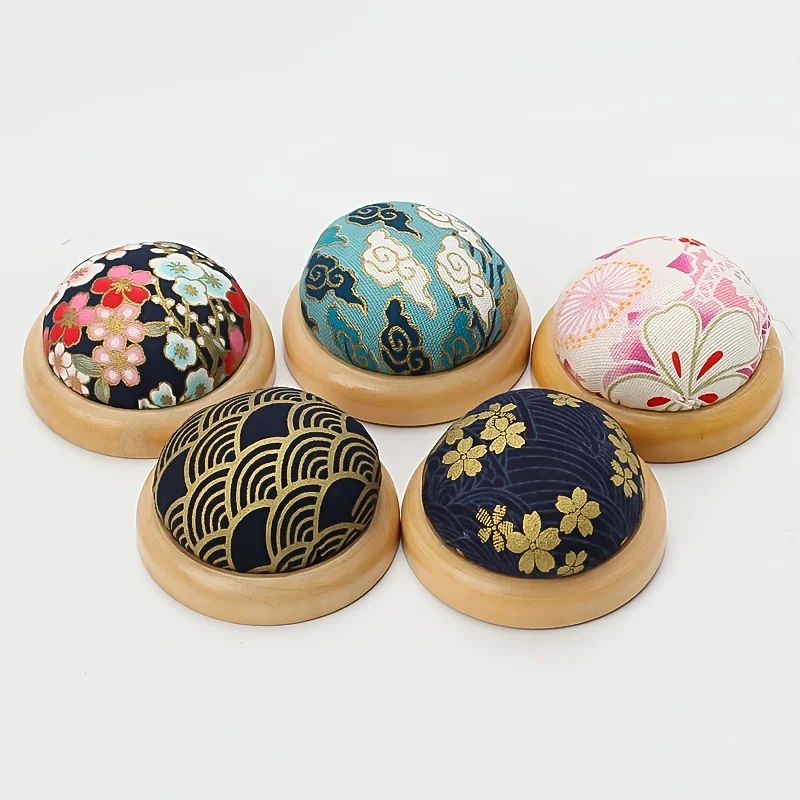 New Sewing Cloth Manual DIY Needle Storage Tool Wooden Bottom Needle Insert Bag Needle Cushion Needle Insert Bag Needle Insert